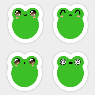 Cute frog face expressions v2 Sticker